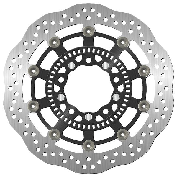 Brake Rotor Round Black, Silver, 1, nordicamoto.ro