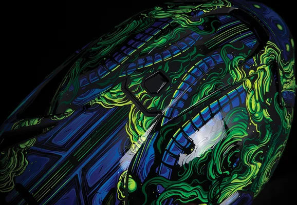 Casca Icon Variant Pro™ Willy Pete Black/Blue/Fluorescent Green/Green S, 8, nordicamoto.ro