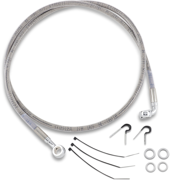 Stainless Steel Brake Line Kit Silver, Clear-coated, 1, nordicamoto.ro