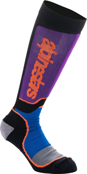 Alpinestars MX Plus gyerekzokni, fekete/lila/kék, M/L, 1, nordicamoto.ro