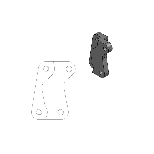Supermoto utcai tárcsafogó-adapter fekete, 1, nordicamoto.ro