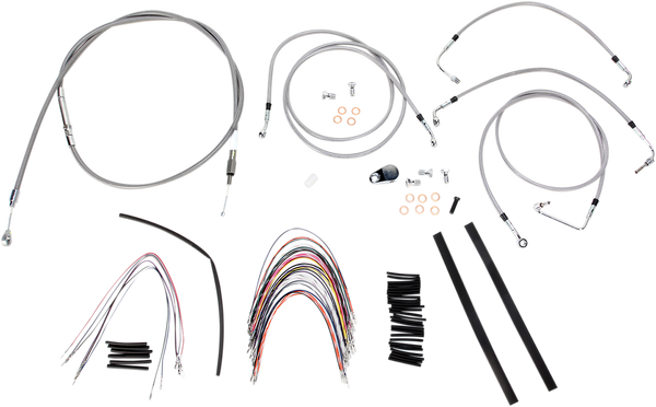 Complete Stainless Braided Handlebar Cable/brake Line Kit Silver, 1, nordicamoto.ro