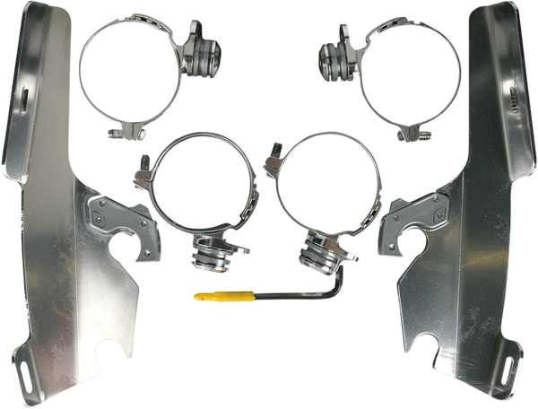 Fats/slim Windshield Trigger-lock Complete Mount Kit Polished, 1, nordicamoto.ro