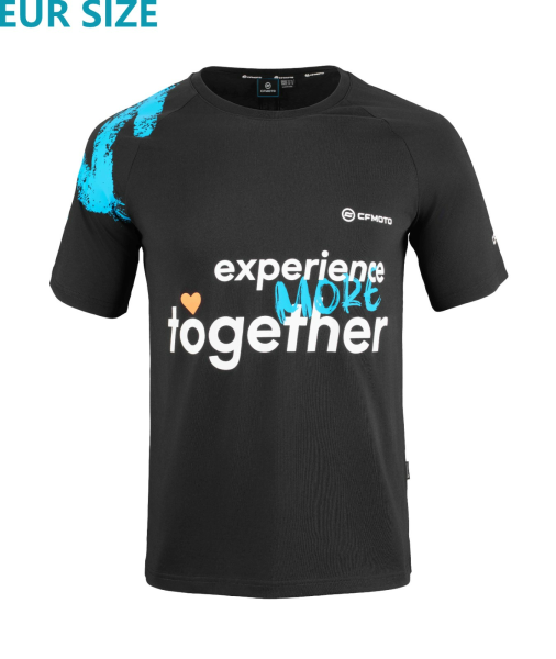 CFMOTO ROMANIA „EXPERIENCE MORE TOGETHER” póló, fekete/kék, 3, nordicamoto.ro