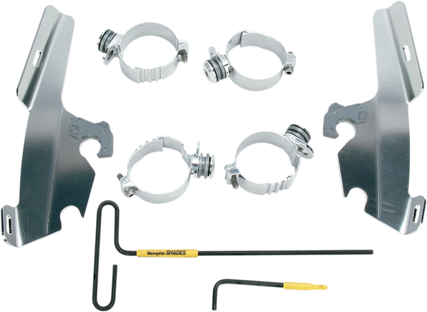 Fats/slim Windshield Trigger-lock Complete Mount Kit Polished, 1, nordicamoto.ro