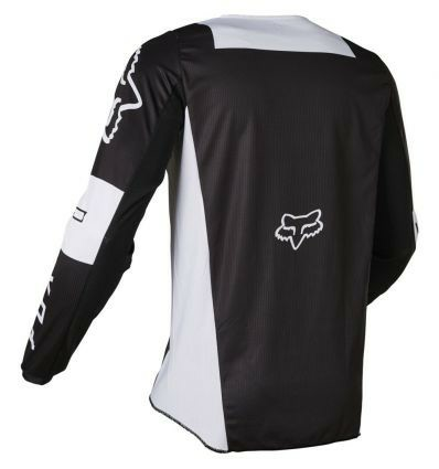 Fox 180 Lux fekete–fehér póló, L-es méret, 1, nordicamoto.ro