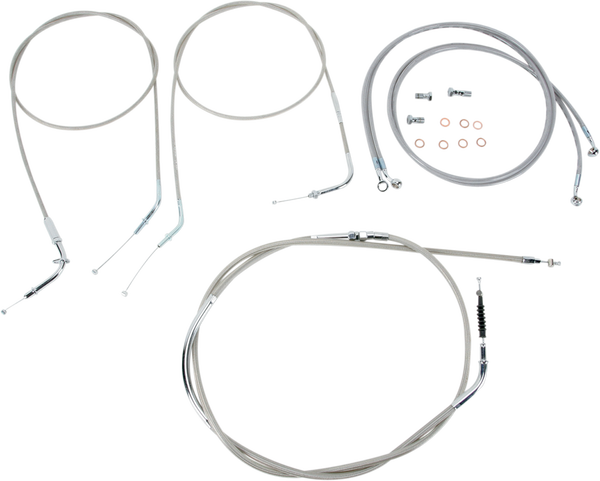 Stainless Handlebar Cable/line Kit Silver, 1, nordicamoto.ro