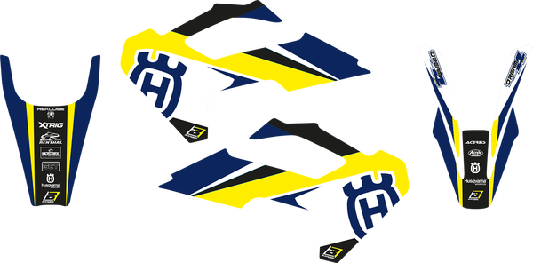 Graphics Kit With Seat Cover Blue, White, Yellow, 1, nordicamoto.ro