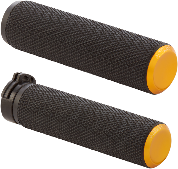 Fusion Knurled Grips Black, Gold, 1, nordicamoto.ro