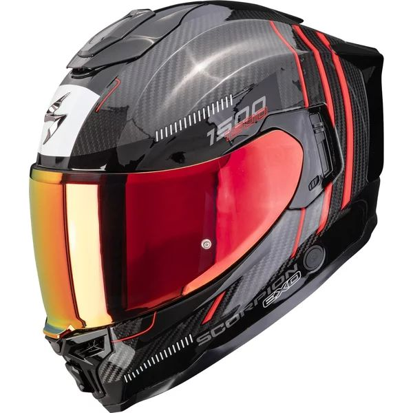 SCORPION EXO-1500 CARBON AIR ZITY M teljes arcú bukósisak, fekete/piros, 4, nordicamoto.ro
