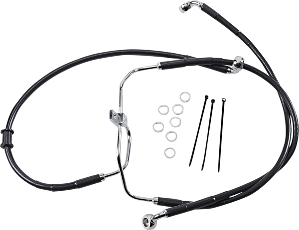 Extended Length Black Vinyl Brake Line Kit Black Oversize [+51 mm (2'')], 1, nordicamoto.ro