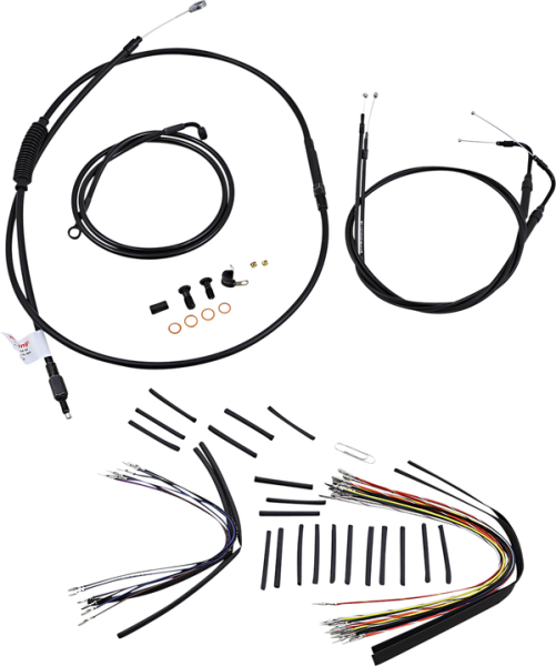 Complete Black Vinyl Handlebar Cable/line Kit For Ape Hanger Handlebars Black, 1, nordicamoto.ro