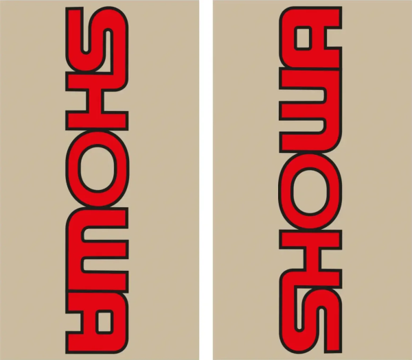 Fork Stickers Vintage Showa Clear, Red, 1, nordicamoto.ro