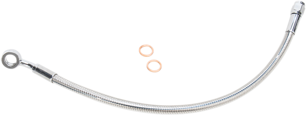Alternate Length Designer Series Braided Non-abs Front Upper Brake Line Kit Silver, Polished, 1, nordicamoto.ro