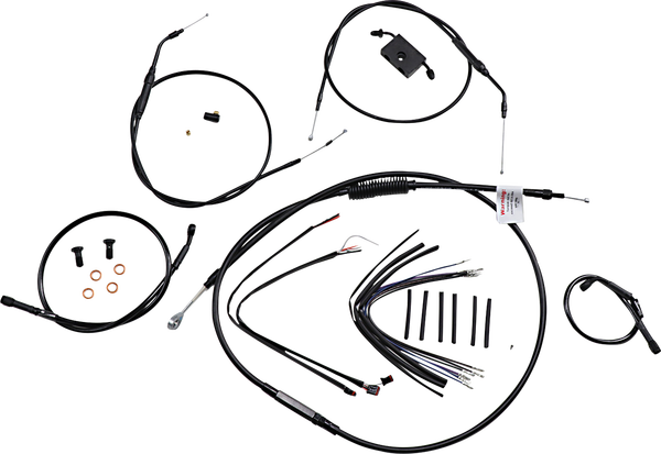 Extended Handlebar Cable And Brake Line Kit For Sportsters With Abs Black, 1, nordicamoto.ro