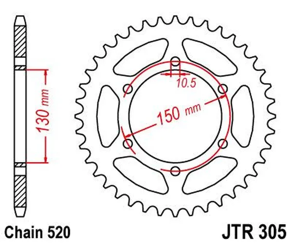 JT SPROCKETS hátsó lánckerék, természetes színű, 2, nordicamoto.ro
