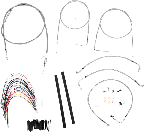 Complete Stainless Braided Handlebar Cable/brake Line Kit Silver, 1, nordicamoto.ro