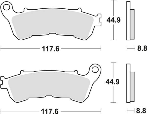 TRW szinterezett első fékbetétek STREET HONDA CBF 500 '04–'08 / CBF 600 '04–'15 / NT 700 V '06–'13 / XL 700 V '08–'13 / XL 1000 V '04–'13 / SUZUKI BURGMAN 125 '07–'13, 1, nordicamoto.ro