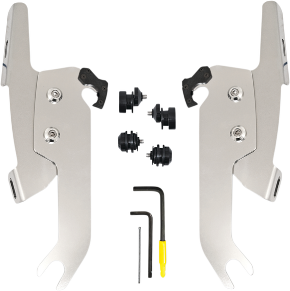 Fats/slim Windshield  Trigger-lock Complete Mount Kit Polished, 1, nordicamoto.ro