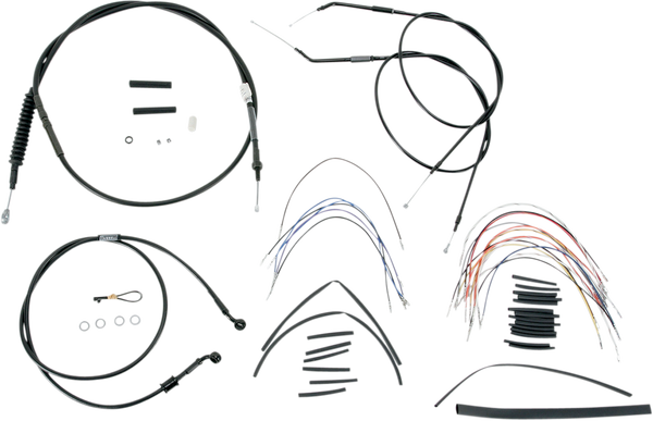 Complete Black Vinyl Handlebar Cable/line Kit For Ape Hanger Handlebars Black, 1, nordicamoto.ro