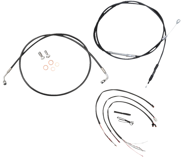 Complete Black Vinyl Braided Handlebar Cable/brake Line Kit Black, 1, nordicamoto.ro