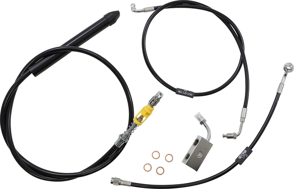 Standard Black Vinyl Braided Handlebar Cable/brake Line Kit Black, 2, nordicamoto.ro