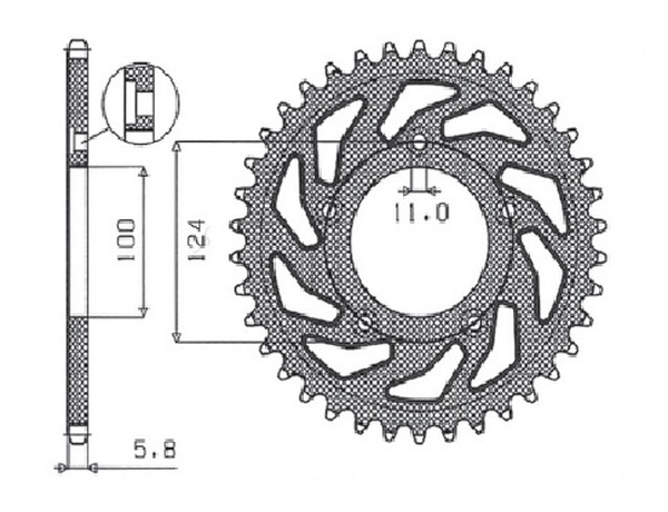 Steel Rear Sprocket Natural, 1, nordicamoto.ro