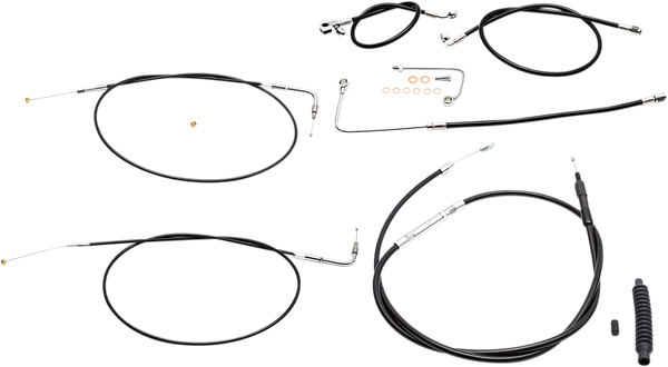 Standard Black Vinyl Braided Handlebar Cable/brake Line Kit Black, 1, nordicamoto.ro