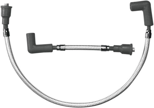 Braided Spark Plug Wire Chrome, Silver, 1, nordicamoto.ro