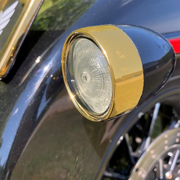 Bezel/lenses For Probeam® Bullet Turn Signals Gold, 2, nordicamoto.ro