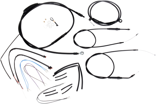 Complete Black Vinyl Handlebar Cable/line Kit For Ape Hanger Handlebars Black, 1, nordicamoto.ro
