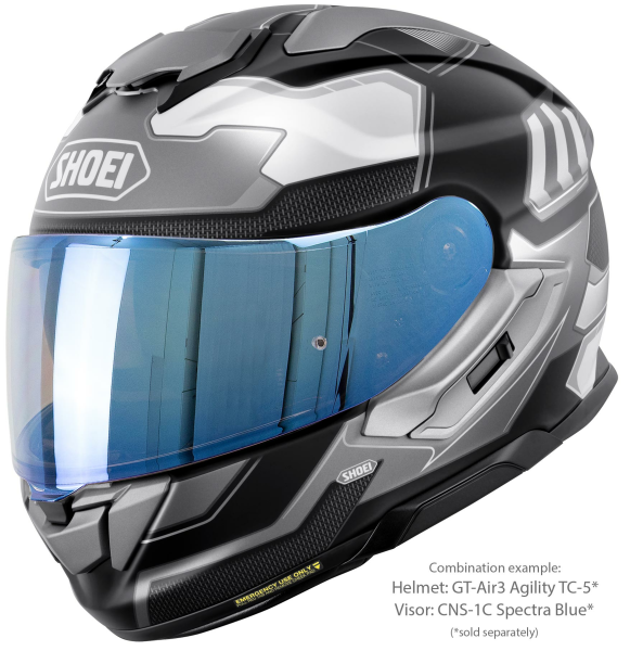 SHOEI GT-AIR3 AGILITY TC-5 teljes arcú sisak, fehér/matt fekete, S-es méret, 4, nordicamoto.ro