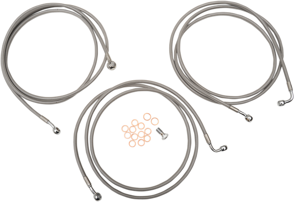 Stainless Steel Brake Line Kit Silver 46 cm - 51 cm (18'' - 20''), 1, nordicamoto.ro