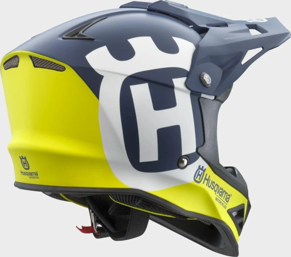 Husqvarna Railed kék/sárga gyermek sisak, L/52-es méret, 3, nordicamoto.ro