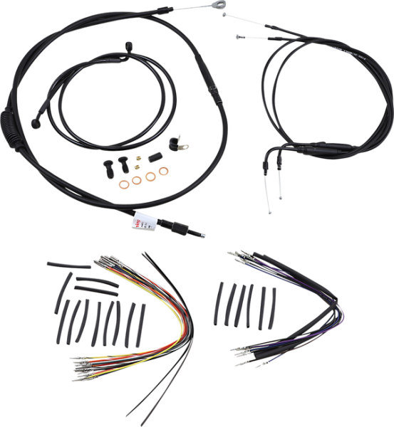 Complete Black Vinyl Handlebar Cable/line Kit For Ape Hanger Handlebars Black, 1, nordicamoto.ro