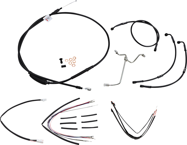 Complete Black Vinyl Handlebar Cable/line Kit For Ape Hanger Handlebars Black, 1, nordicamoto.ro