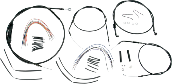 Complete Black Vinyl Handlebar Cable/line Kit For Ape Hanger Handlebars Black, 1, nordicamoto.ro