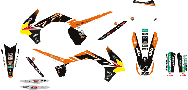 Trophy Graphic Kit Yellow, White, Black, Orange, 2, nordicamoto.ro