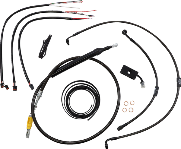 Complete Midnight Braided Handlebar Cable/brake Line Kit Black, 1, nordicamoto.ro