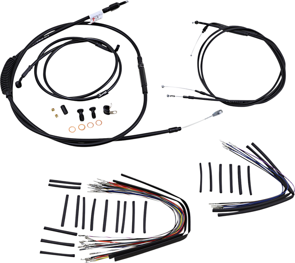 Complete Black Vinyl Handlebar Cable/line Kit For Ape Hanger Handlebars Black, 1, nordicamoto.ro