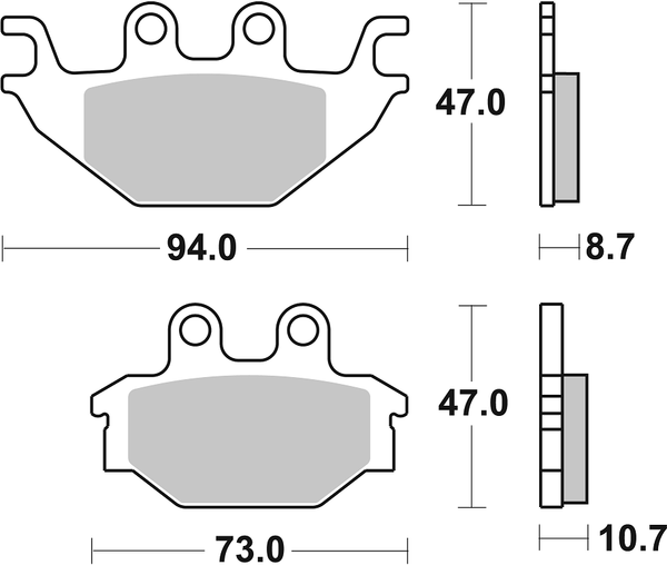 Hf Street Ceramic Organic Brake Pads, 1, nordicamoto.ro