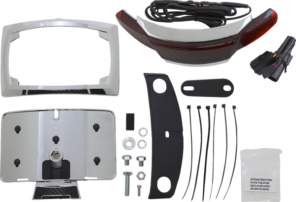 Latitude Tail Light & License Plate Mount With Lightstrike Technology Chrome, 2, nordicamoto.ro