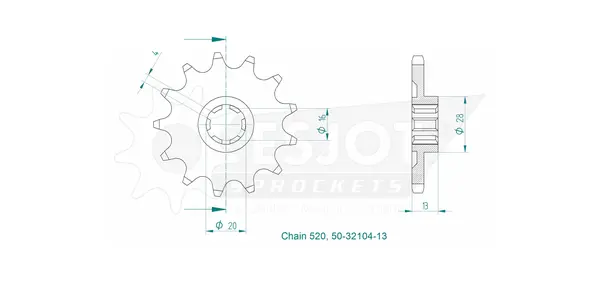 Standard Sprocket Front 520 Natural, 2, nordicamoto.ro