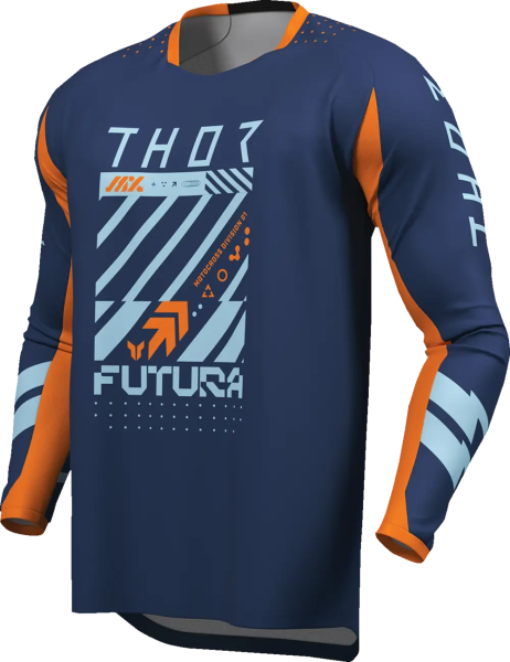 Thor Launchmode Futura gyerek póló, kék/narancssárga, XL, 5, nordicamoto.ro
