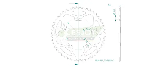 Standard 520 Negru hátsó lánckerék, 2, nordicamoto.ro