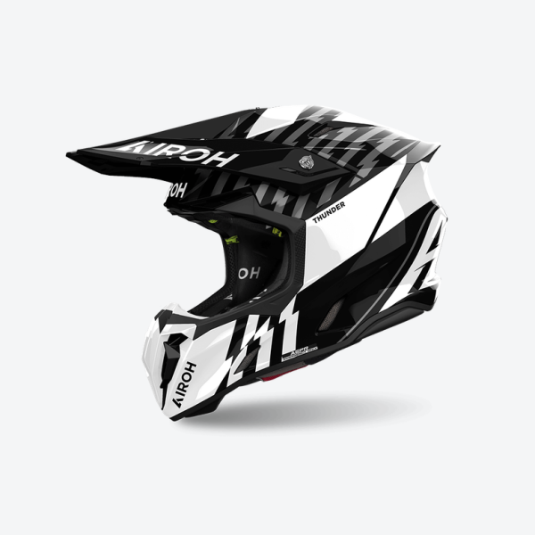Airoh Twist 3 Thunder fekete/fehér fényes enduro sisak, 1, nordicamoto.ro