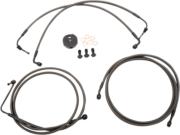 Midnight Braided Brake Line Kit Black, Midnight 30, 1, nordicamoto.ro