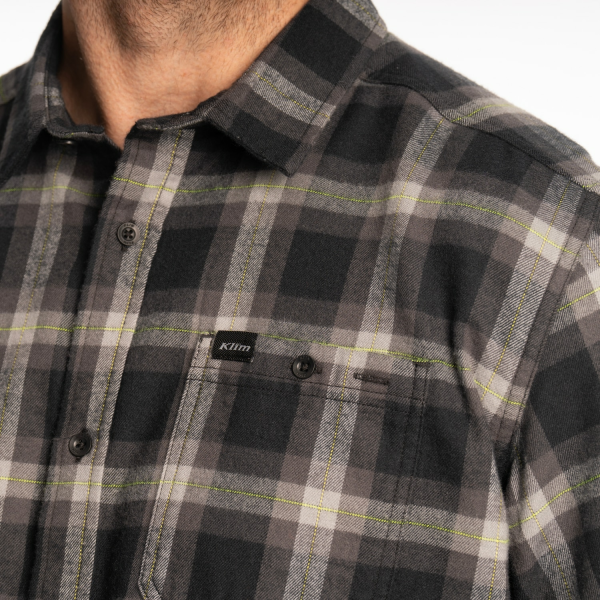 Cămașă flanel bărbați  Klim Alderson Midweight Black - Asphalt, 3, nordicamoto.ro