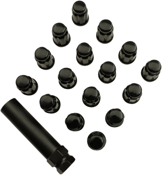Splined Lug Nut Black, 1, nordicamoto.ro