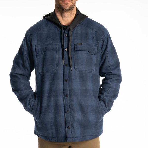 Targhee Fleece Lined Flannel Hoodie Black - Monument (Non-Current), 1, nordicamoto.ro